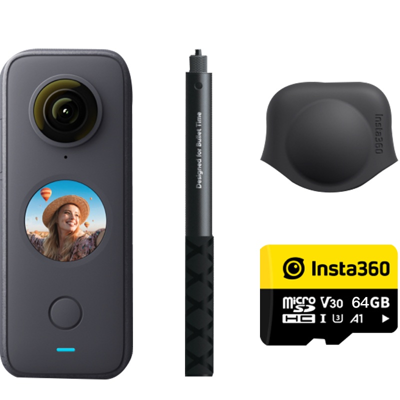 Insta360 ONE X2 人气套装礼盒 口袋全景防抖相机 高清超广角防抖10米裸机防水运动相机5.7K全景直播