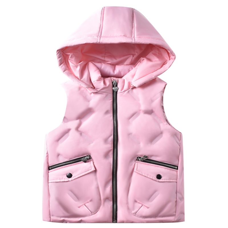 铅笔俱乐部童装2020冬季新款女童连帽马甲儿童羽绒外套中大童羽绒