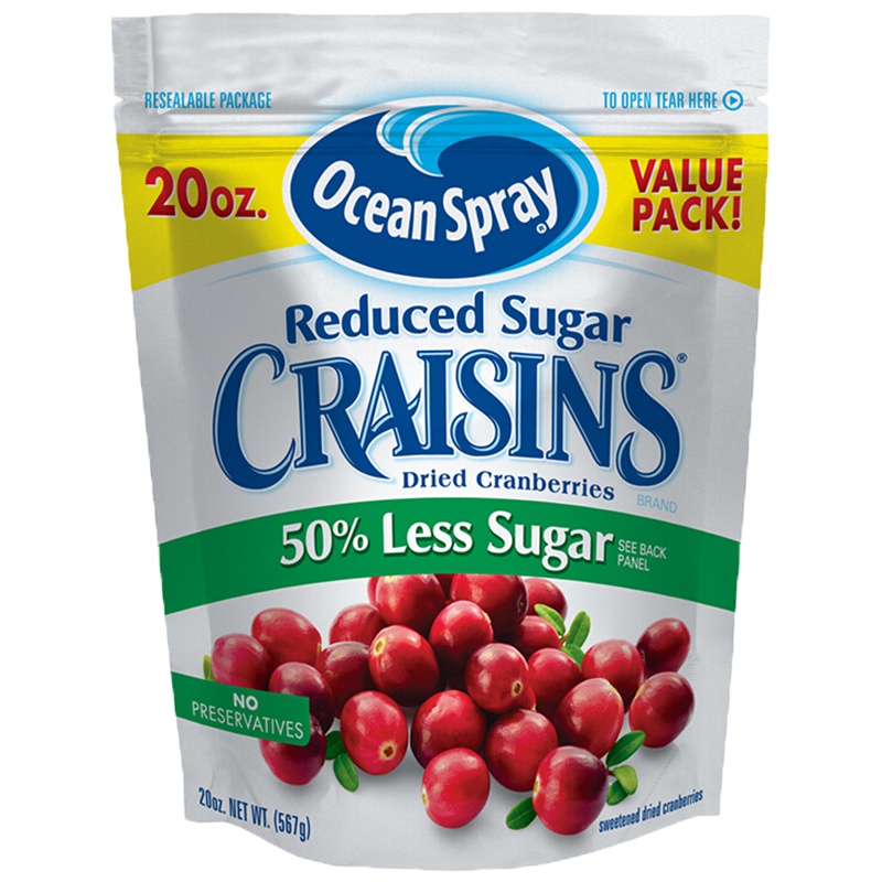 【减糖不减味】优鲜沛（Ocean Spray） 蔓越莓干原味50%减糖 567g/袋 果干 蜜饯 果脯 零食 美国进口