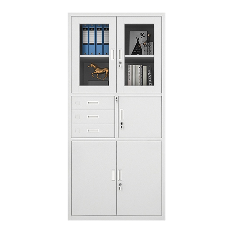 汉诺鑫威钢制文件柜办公资料柜铁皮档案柜带锁储物柜财务凭证柜偏三斗器械柜