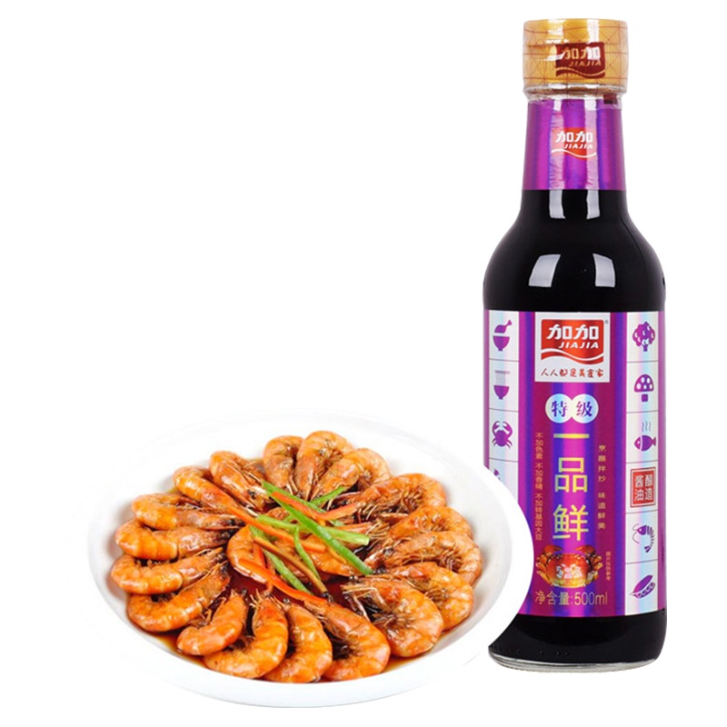 加加特级一品鲜500mL/瓶 特级生抽 炒菜凉拌 非转基因 大豆酿造酱油 加加出品