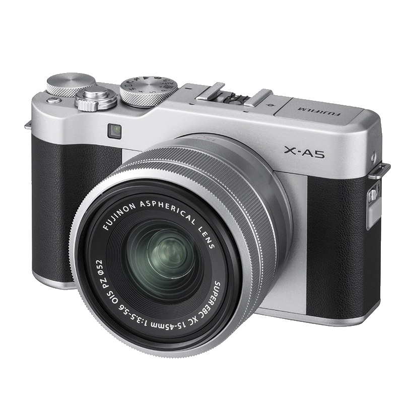 富士(FUJIFILM)X-A5/XA5 微单相机 单镜头套装 银黑色 2420万像素 4K视频 蓝牙WIFI