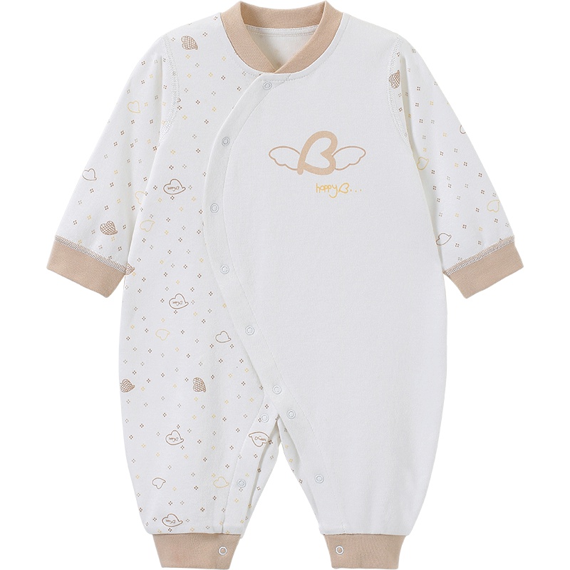 哈贝比（happyB）婴儿内衣 婴儿长袖连体衣新生儿连体衣服纯棉婴幼童爬爬服哈衣