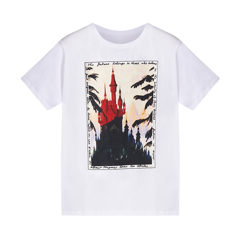 鄂尔多斯ERDOS春夏建筑图案印花常规款短袖女T恤