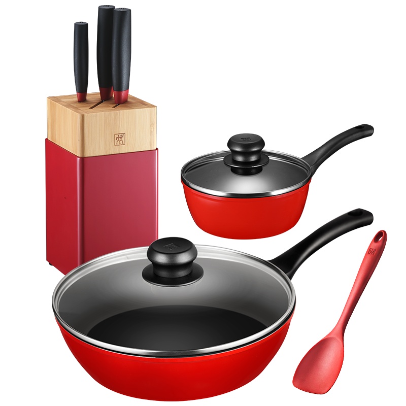 德国双立人(ZWILLING) NOWS系列厨房刀具套装不粘煎炒锅牛排锅奶锅菜刀多用刀剪刀炊具组合