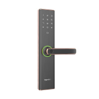 亚太天能(TENON)微信智能指纹锁家用指纹密码锁电子门锁E5C 红古铜