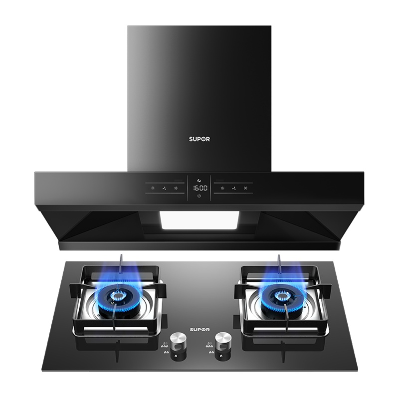 苏泊尔(SUPOR)NE86+P10抽吸油烟机燃气灶烟灶套餐套装 双翼瞬吸挥手智控自动清洗24立方(天然气)
