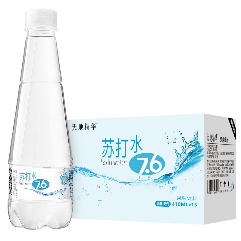 天地精华 原味苏打水410ml*15瓶 0糖0脂0卡饮料 无汽无糖饮料整箱装 小瓶装饮用水