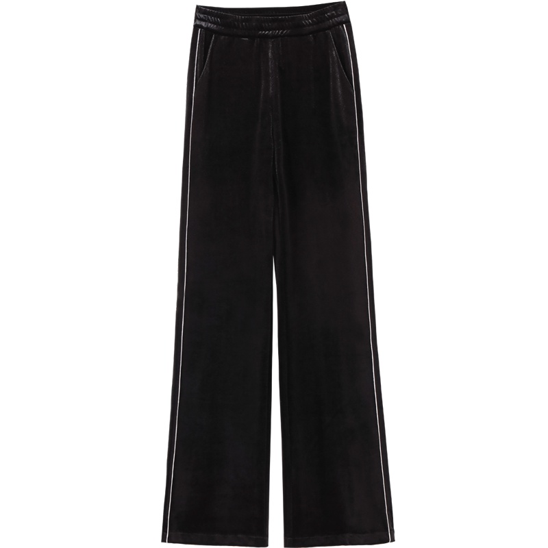 娅丽达女裤2019秋季新款裤子女垂感高腰直筒裤韩版休闲拖地长裤I3903