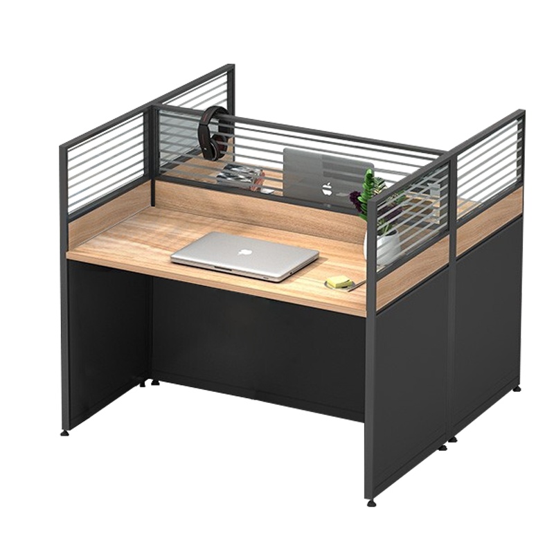 震海 单人位办公家具办公桌组合屏风工位员工电脑桌现代简约职员工作位4/6人位办公室桌子员工办公桌椅组合