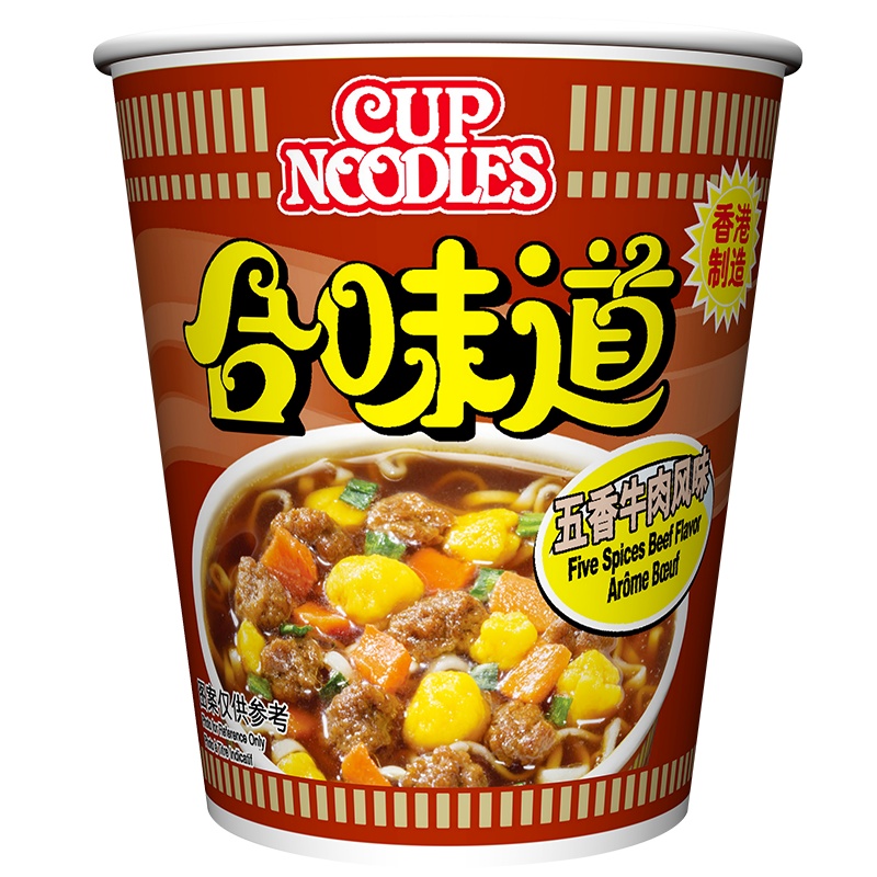 中国香港Cup Noodles合味道杯面 方便面 五香牛肉风味75g 方便速食杯面泡面开杯乐