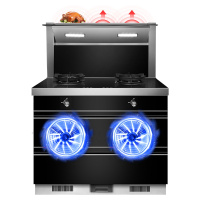 欧尼尔(OUNIER) LX6-S-2环保灶具侧吸一体式一体机双电机自动清洗抽油烟机灶具消毒柜 19立方人工煤气 集成灶