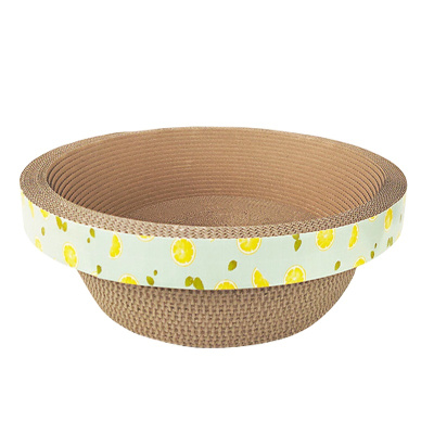得酷 柠檬猫抓板 椭圆形 中号(外径45cm/内径40cm)简约圆盘猫爪板 碗形猫窝 送薄荷 宠物玩具