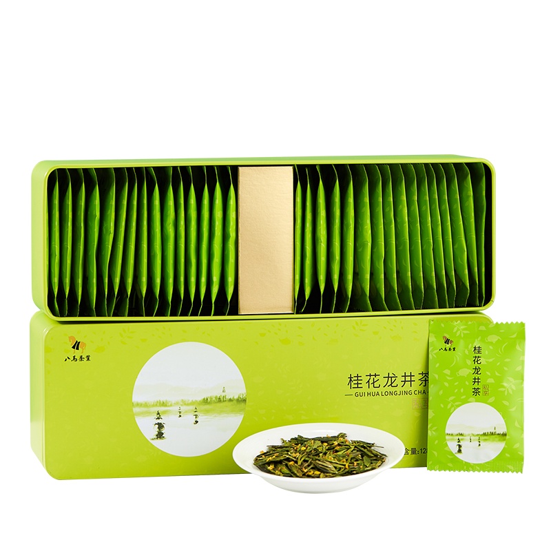 [2021新茶]八马茶叶 私享桂花龙井绿茶 浙江龙井炒青绿茶 盒装128克