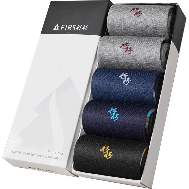 杉杉【AAA】加固防滑透气吸湿螺纹弹力夏季袜子男士长中筒袜