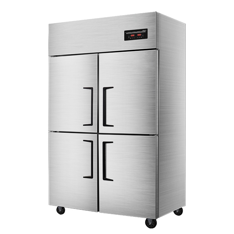 乐创 (lecon)商用四门冰柜 立式厨房髙身雪冷藏冷冻保鲜高柜 双压缩机冰箱 双温LC-J-SM03