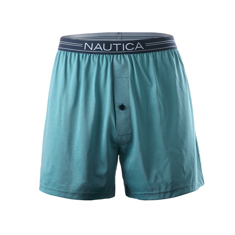 诺帝卡/Nautica天丝织带腰宽松长版平角内裤男士