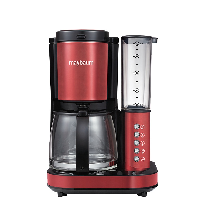德国五月树(maybaum)全自动咖啡机A5家用磨豆美式咖啡壶速溶一体机 自动冲煮自动滴落出水 1200ml大容量 红色