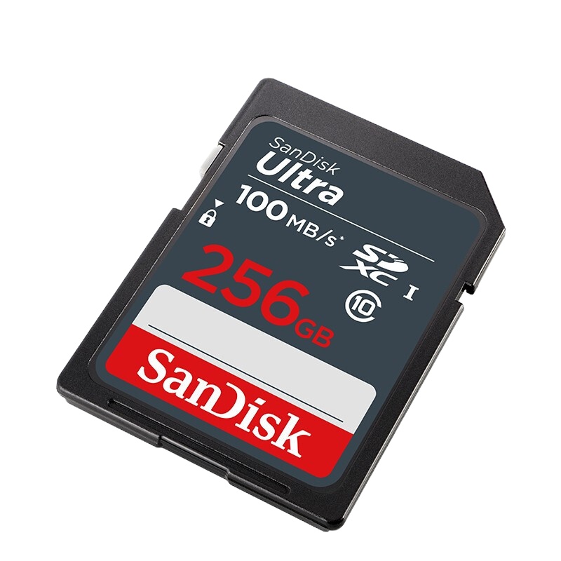 闪迪(SanDisk)256GB SD存储卡 C10高速版 读速100MB/s 耐冷耐热 防水抗冲击(一个装)