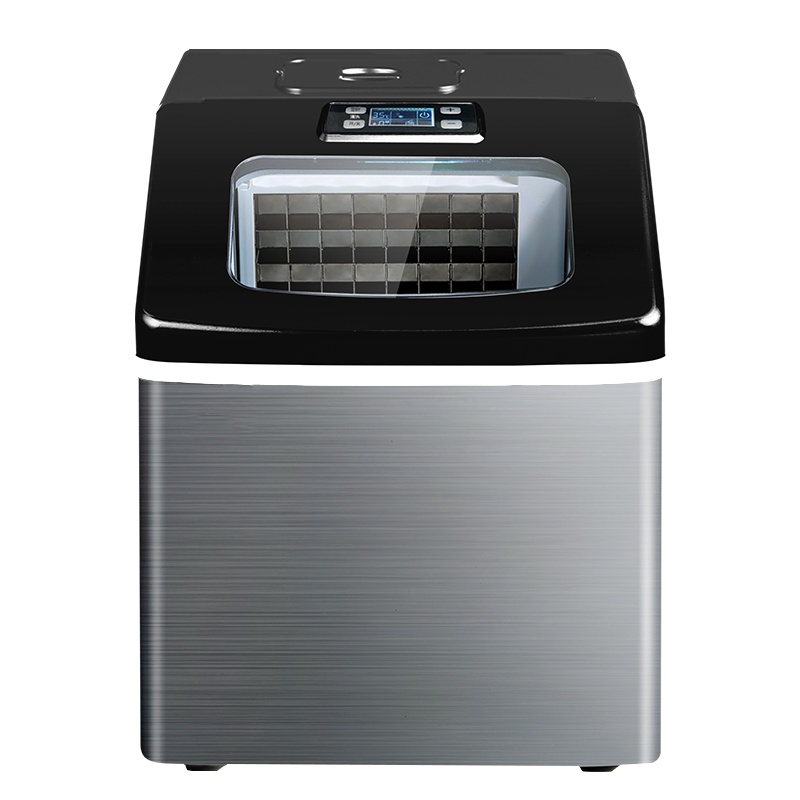 埃利斯(AILISI)24冰格不锈钢外壳制冰机 手动加水 方冰HZB-20F不锈钢大视窗