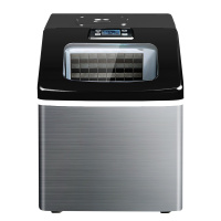 埃利斯(AILISI)24冰格不锈钢外壳制冰机 手动加水 方冰HZB-20F不锈钢大视窗