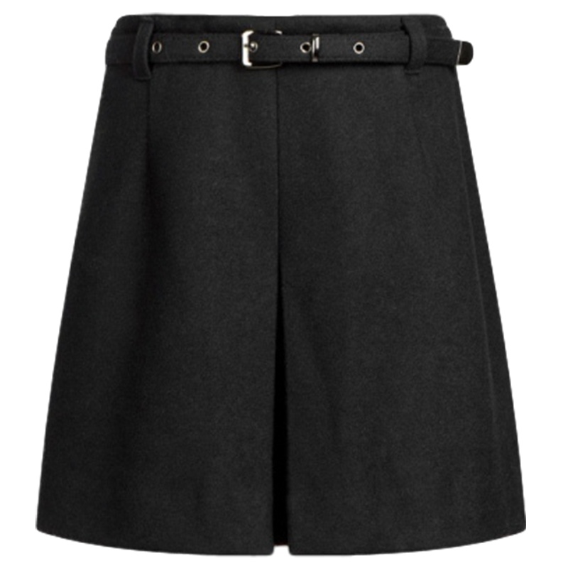 【福利款】拉夏贝尔冬款毛呢面料A字短裙收腰半身裙