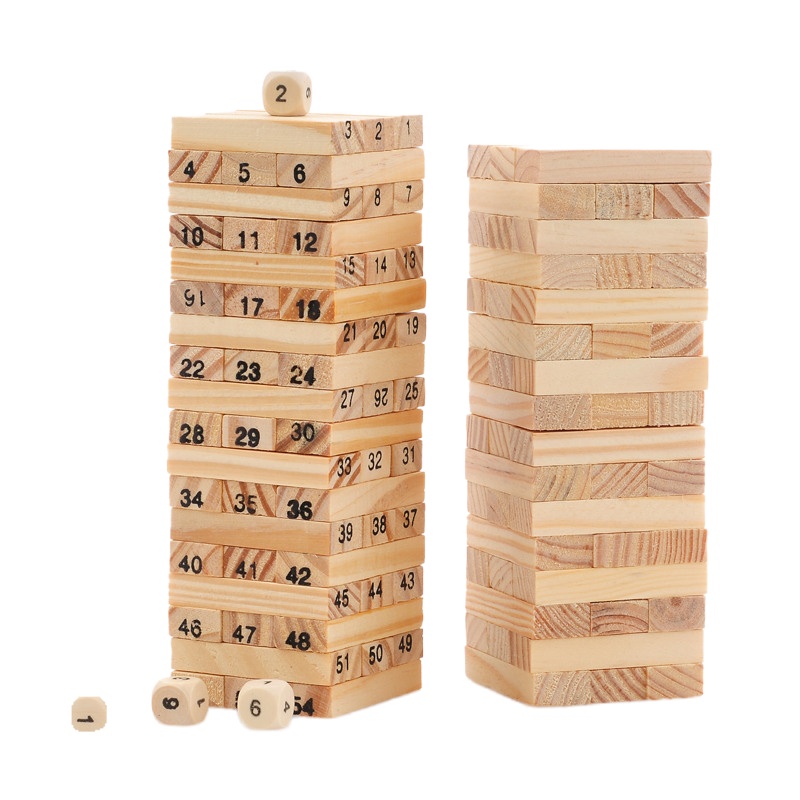 儿童数字高叠叠乐积木木条游戏智力木制层层叠平衡木益智玩具