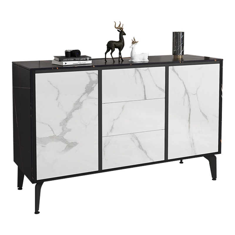 创世人 办公家具意式岩板餐边柜家用简约现代客厅厨房靠墙收纳柜轻奢茶水间大理石储物柜子