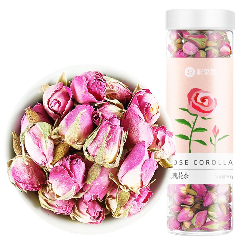杞里香 玫瑰花茶50g 重瓣红玫瑰 干玫瑰花蕾 罐装 花草茶