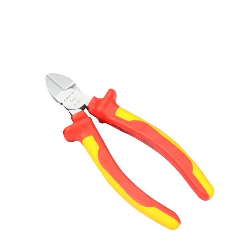 力易得(ENDURA) VDE双色绝缘斜嘴钳 耐压1000V 偏口钳剪线钳 6英寸 货号E5381 1把