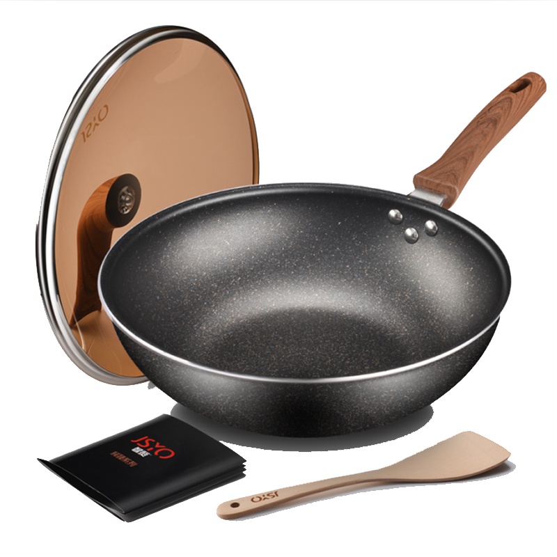 智贤 JSYO-純臻无烟不粘炒锅 天然麦饭石补充微元素家用炒菜锅 燃气电磁炉通用 30