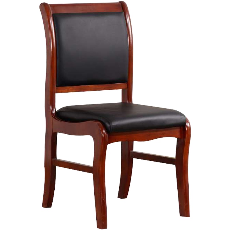 三能 办公家具实木会议椅办公椅会议室培训椅现代中式其他木质不可升降接待椅四角椅棋牌皮椅子