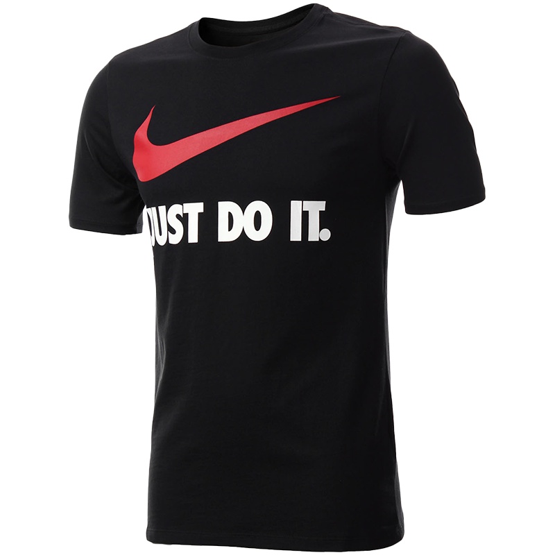 【自营】耐克NIKE 生活夏季短袖T恤男装运动服LOGO款707361-010 L 707361-010黑+校园红