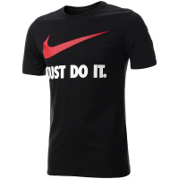 【自营】耐克NIKE 生活夏季短袖T恤男装运动服LOGO款707361-010 L 707361-010黑+校园红