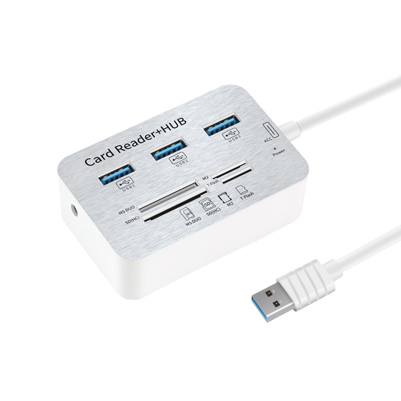 酷比客(L-CUBIC) LCHC20WH 3口USB3.0集线器带读卡器HUB扩展坞