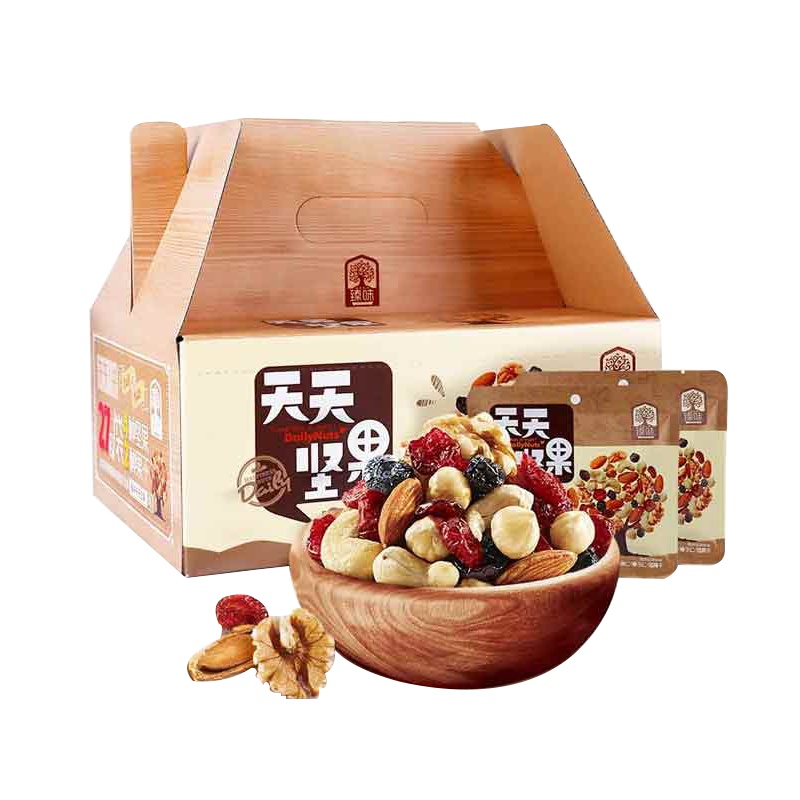 臻味天天坚果礼盒进口坚果炒货休闲零食混合干果大礼 天天坚果810g/7天盒