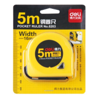 得力(deli) 8203钢卷尺 5m锁定功能测量卷尺