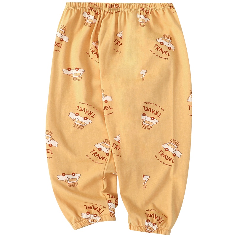 猫人宽松透气2021年夏上新糖果色婴童裤子女童裤子男童裤子防蚊裤