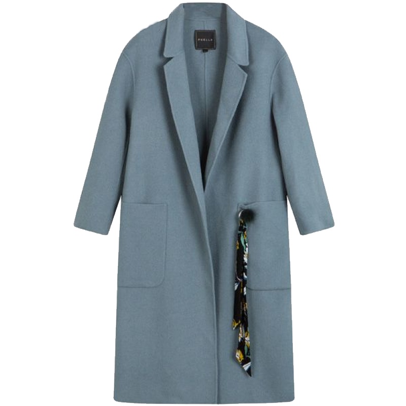 拉夏贝尔Puella秋冬装新款韩版宽松显瘦中长款毛呢大衣女2T011007