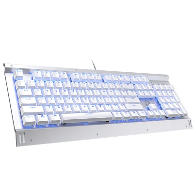 达尔优(dare-u)EK812水晶版有线游戏机械键盘笔记本台式电脑通用LOL吃鸡办公家用网吧104键白色青轴USB