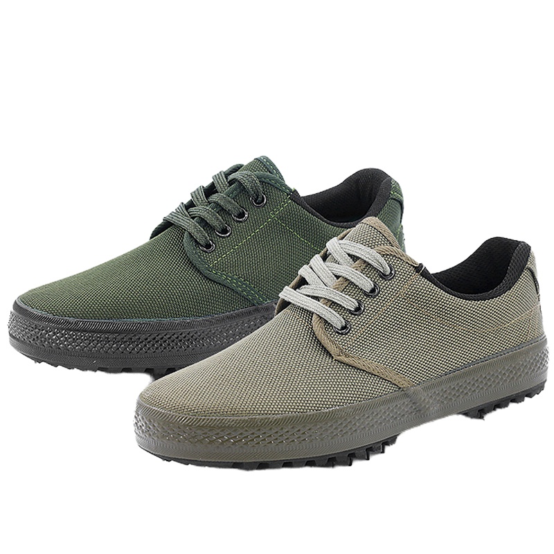 上海步云时尚解放鞋男式帆布防滑耐磨劳保鞋 墨绿色