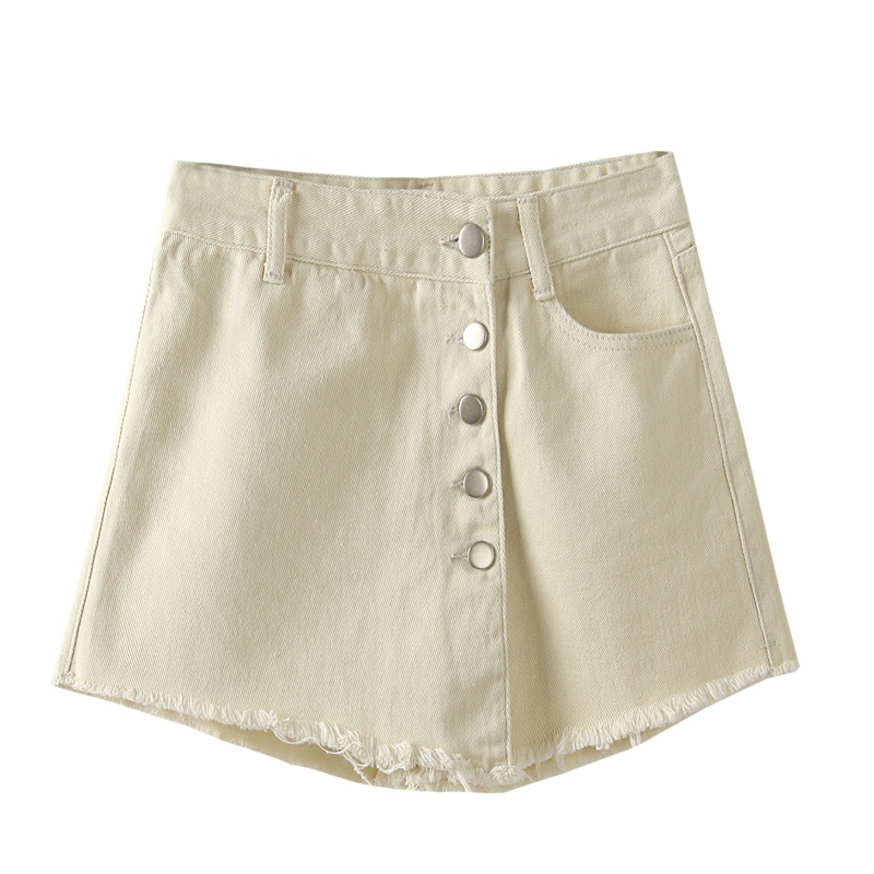 天淳尔夏款 单排扣假两件牛仔短裤KJMM-860