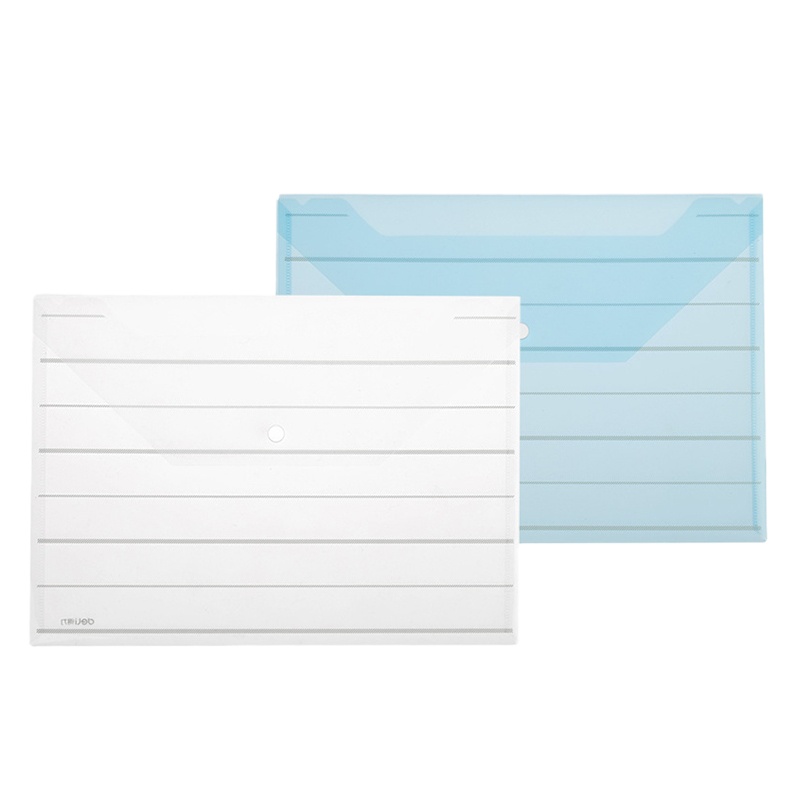 得力(deli) 8313透明文件袋 按扣袋 A4资料文具公文袋 (10只装)