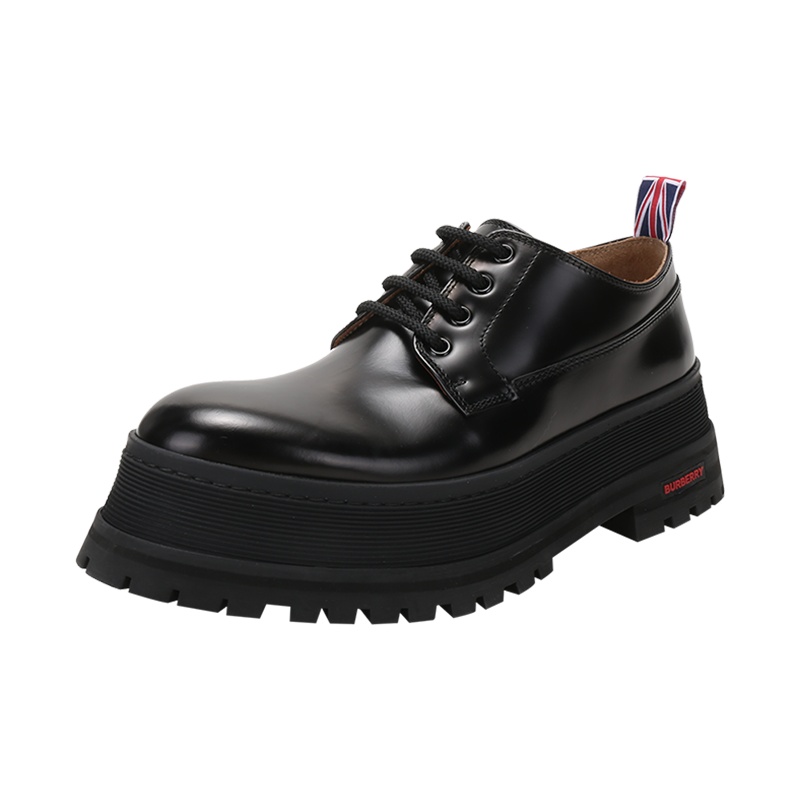 博柏利/巴宝莉 BURBERRY 男款 牛皮革系带厚底皮鞋德比鞋80313581