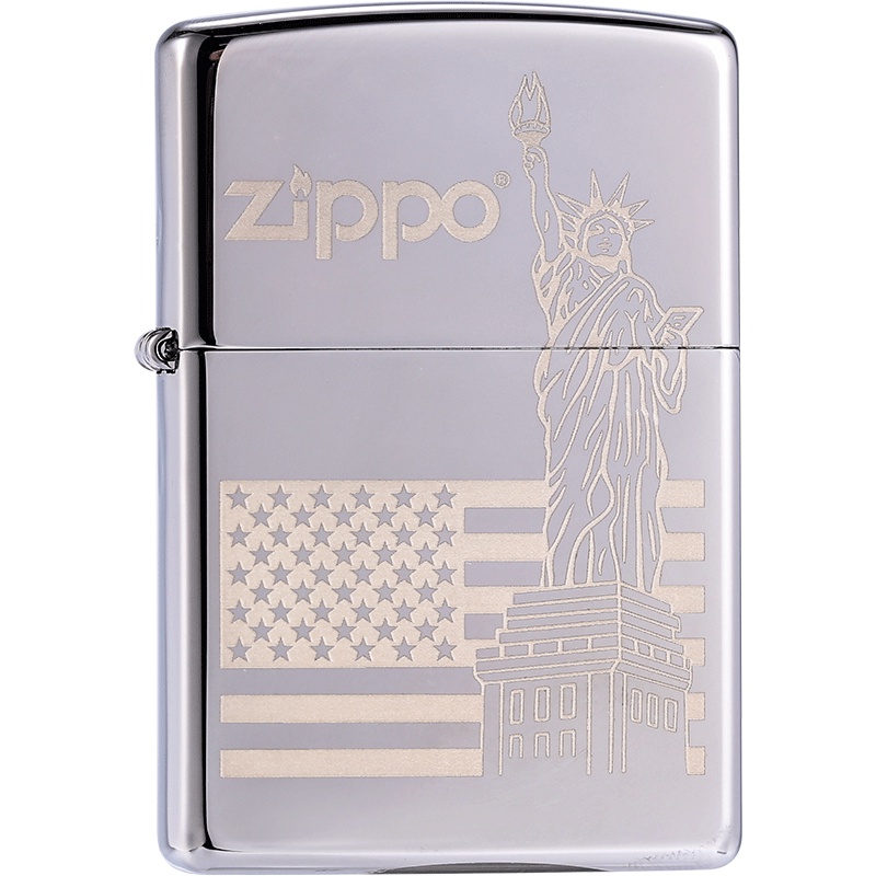 ZIPPO 防风打火机 芝宝原装正版 自由女神像镜面煤油火机