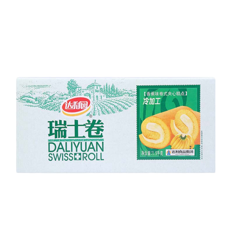 达利园瑞士卷 香蕉味1500g(整箱销售)
