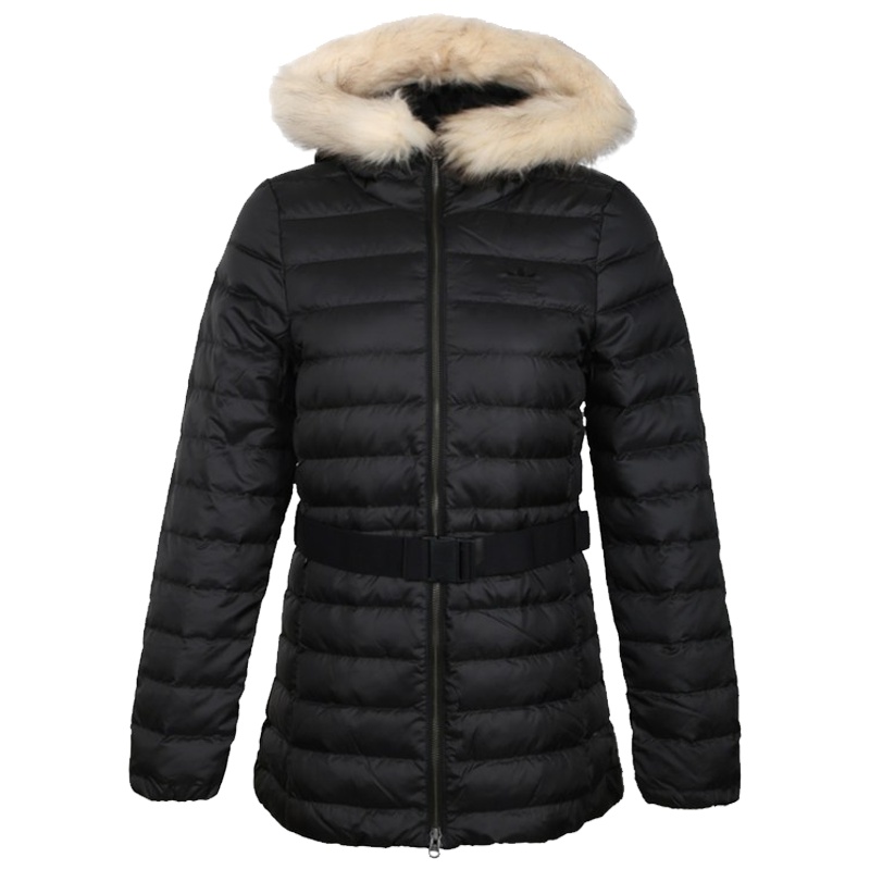 阿迪达斯(adidas)三叶草女装冬季新款连帽保暖运动休闲羽绒服DP8582