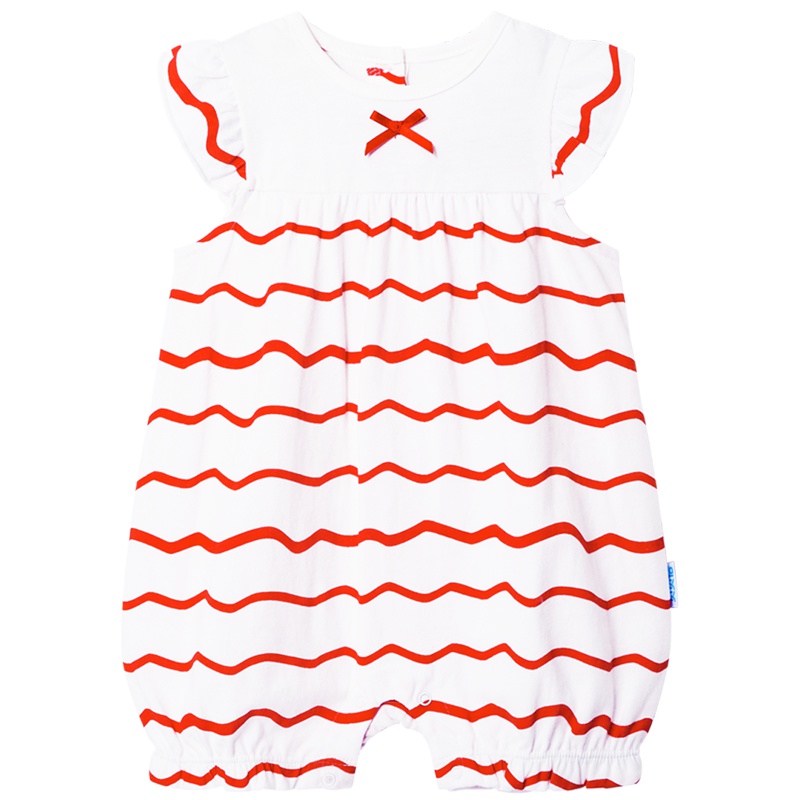 贝贝怡婴儿连体衣夏季纯棉透气初生儿哈衣宝宝爬爬服172L099