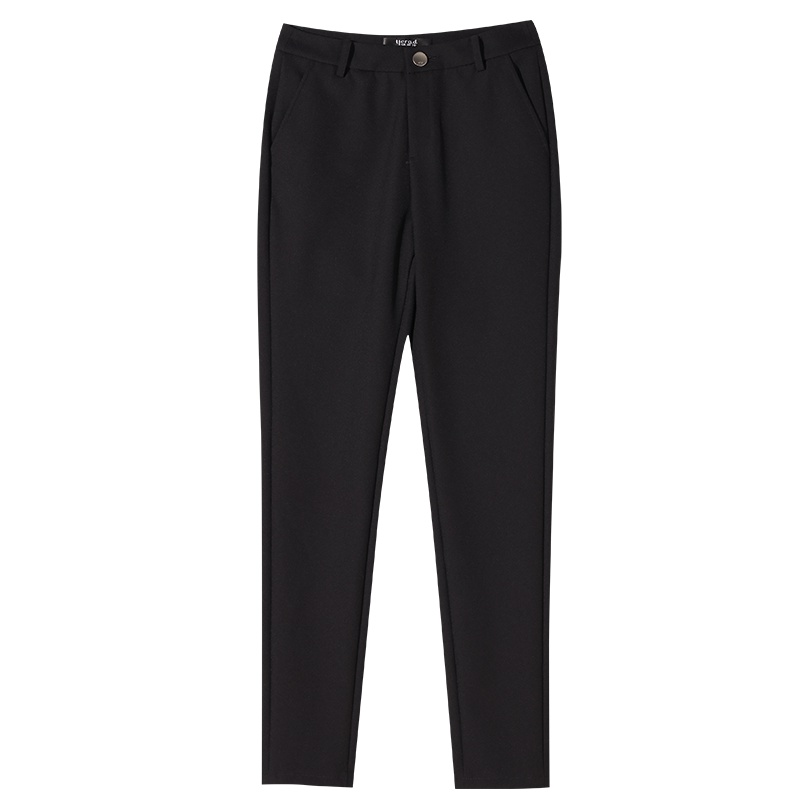 娅丽达女裤2019春秋新款黑色修身显瘦弹力女士休闲大码铅笔小脚裤I3301