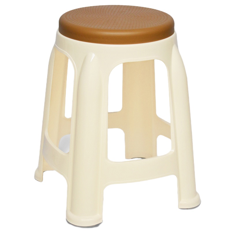 企购优品 凳子休闲椅子 小板凳子圆凳 加厚塑料凳子 咖色